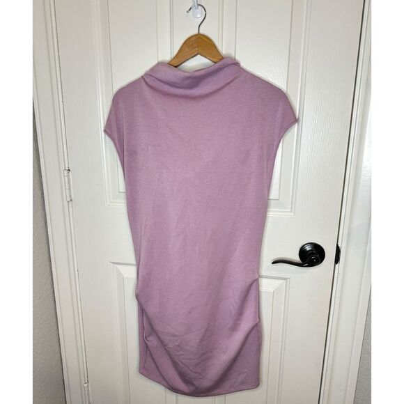 Free People Lilac Purple Amelie Mock Neck Cowl Back Mini Dress Sz S Chic Glam - Picture 2 of 9
